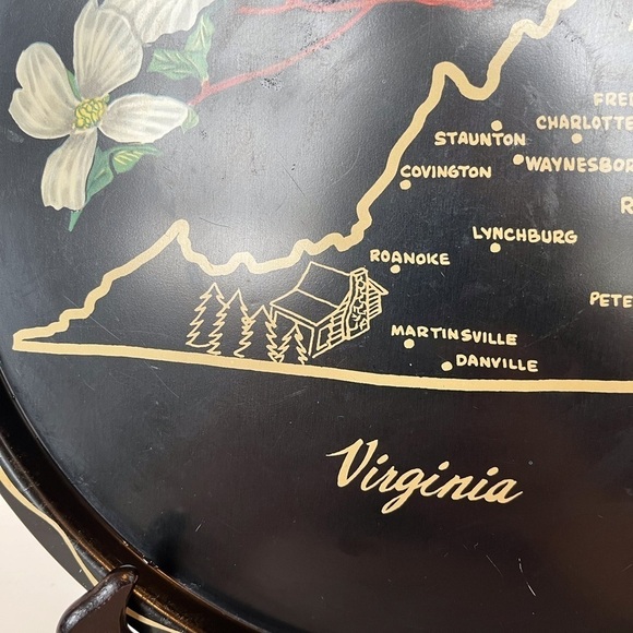 Vintage Kitschy Souvenir Metal Tray State of Virginia - Picture 2 of 9